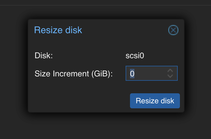 Disk resize