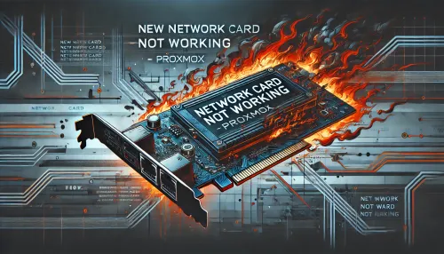 A banner image for a blog post with a dramatic and tech-themed design. The image should depict a broken or malfunctioning network interface card (NIC)